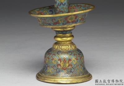 图片[2]-Copper candlestick in cloisonne enamels, Qing dynasty, Qianlong reign (1736-1795)-China Archive